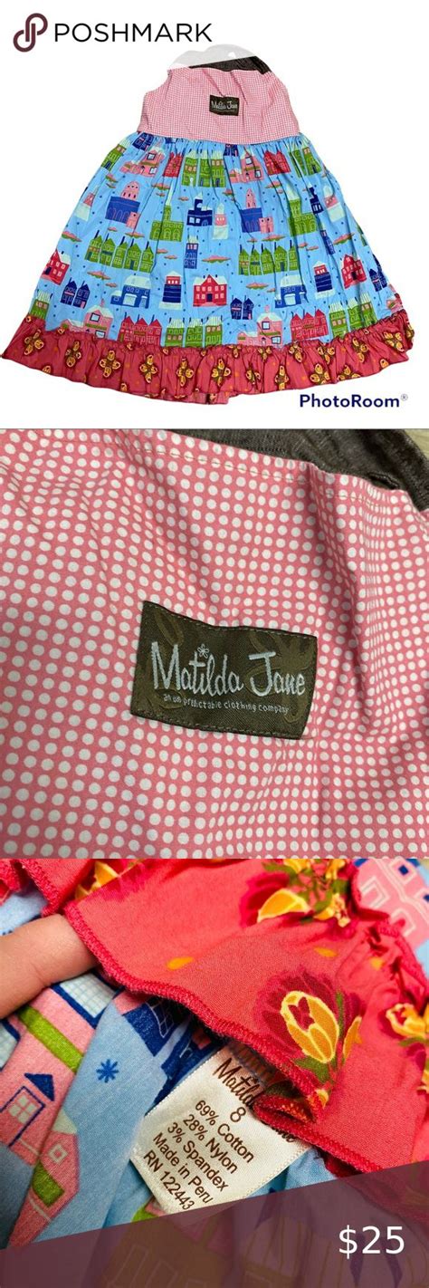 Matilda Jane Size 8 Dress With Houses Criss Cross In The Back And Tie In Back Matilda Jane