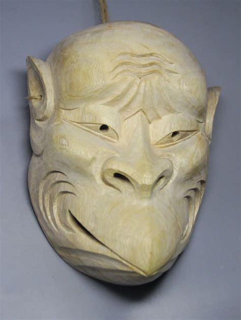 205x16x 66 Cm Hand Carved Japanese Noh Kappa Mask Mask Qh023
