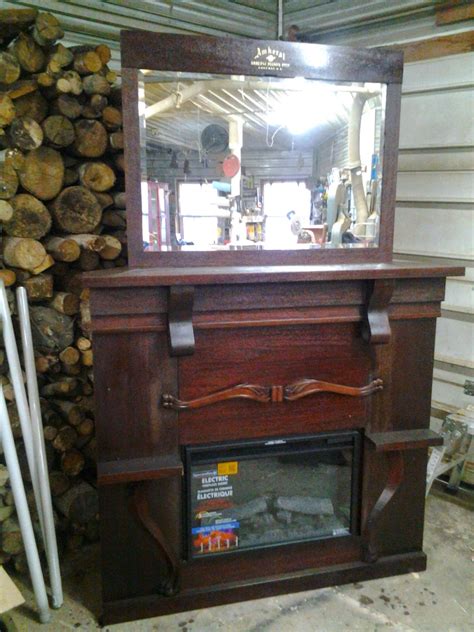 Together fireplace piano music for a romantic dinner. Old Piano converted to Fireplace Mantle with Mirror