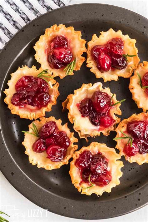 Cranberry Brie Bites Holiday Party Appetizer In Phyllo Cups