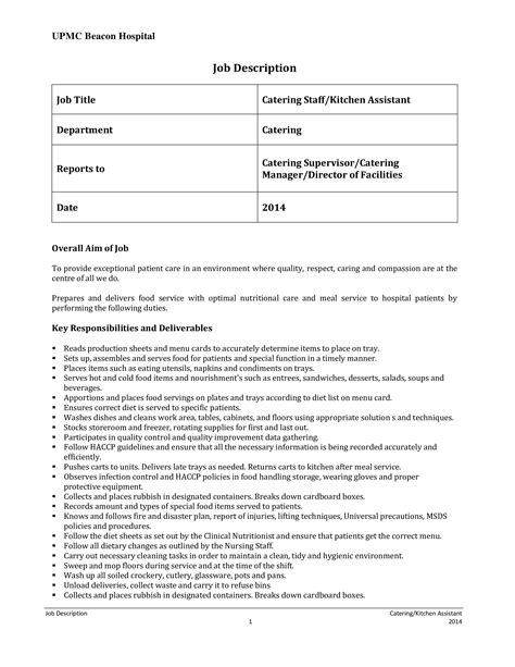 Catering Staff Job Description - How to create a Catering Staff Job Description? Download this ...