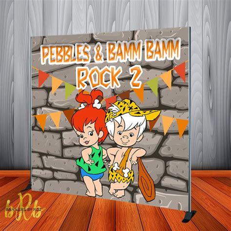 Bamm Bamm Pebbles Flintstones Party Backdrop Personalized Printed Shipped Artofit