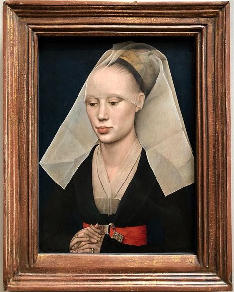 A Painting Of A Woman With A Veil On Her Head And Hands Clasped To Her