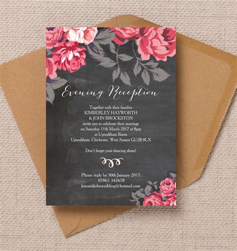 Dinywageman Free Printable Wedding Reception Invitations