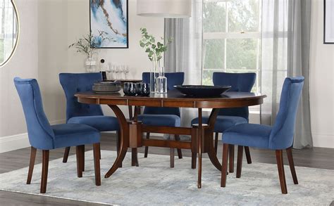 (891) £180.00 free uk delivery. Townhouse Oval Dark Wood Extending Dining Table with 6 ...