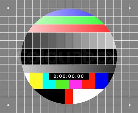 Vintage Tv Test Screen Black Ans White Television Calibration Pattern