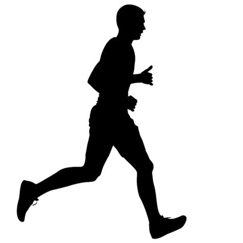 premium vector silhouettes runners on sprint men vector illustration