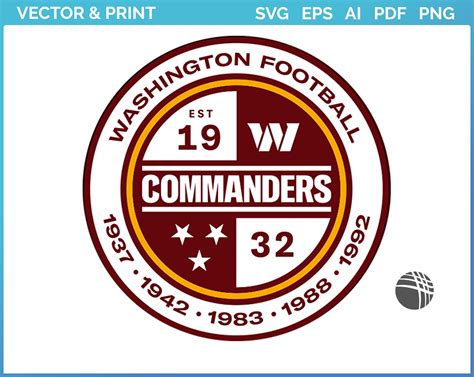 Washington Commanders Alternate Logo 2022 Football Sports Vector