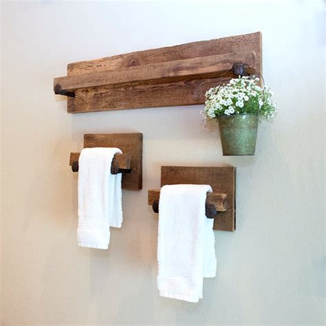 Rustic Wood Towel Rack Large Reclaimed Towel Hanger With Etsy