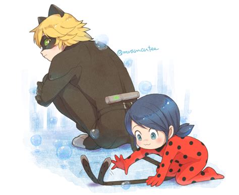 Chat Noir And Baby Marinette Miraculous Ladybug Fan Art 43441631