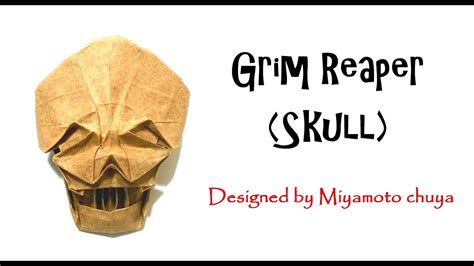 Origami Grim Reaper Skull 💀 Tutorial Miyamoto Chuya 折り紙 оригами