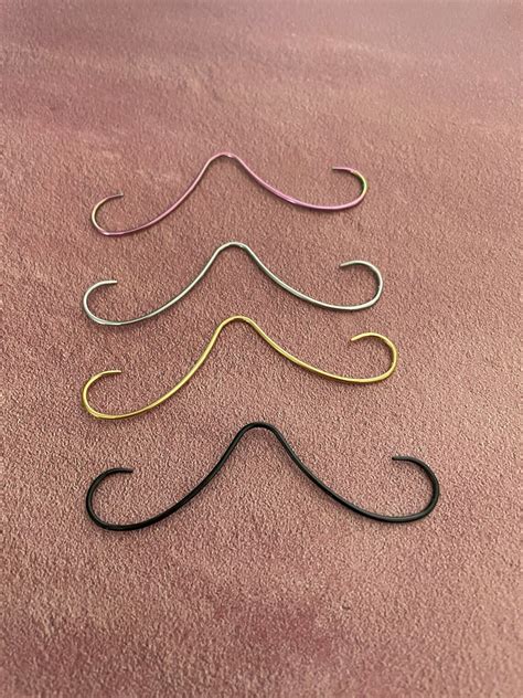 16g Mustache Septum Nose Jewelry Silver Sterling 16g Surgical Etsy