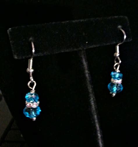 Earrings Beaded Earrings Blue Swarovski By Michellensuzette