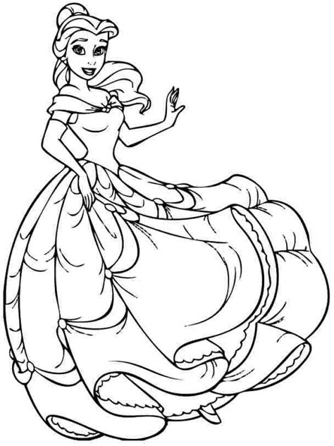 Princess Belle Beauty And The Beast Coloring Page Free Printable