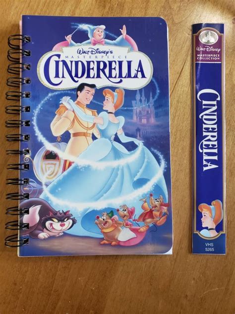 Upcycled Disney Vhs Journalnotebook Cinderella Etsy