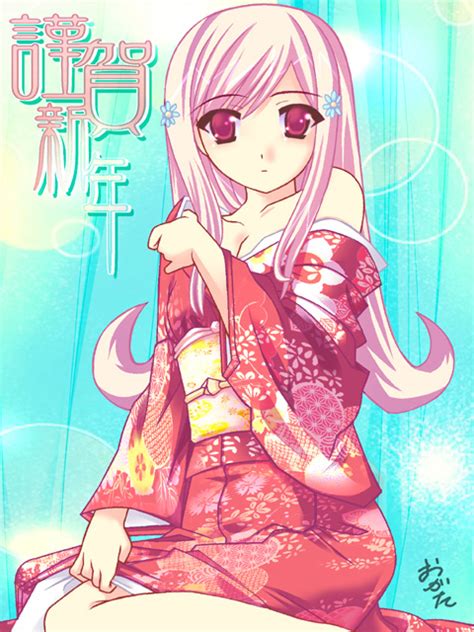 Lucy Maria Misora To Heart 2 00s Japanese Clothes Kimono Long Hair Pink Hair Red Eyes
