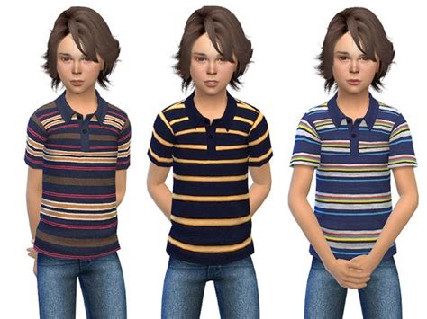 The Sims Resource Polo Shirt For Boys 01 By Little Things Sims 4