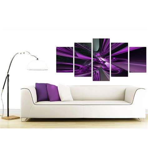 Extra Large Purple Abstract Canvas Prints Uk 5 Piece