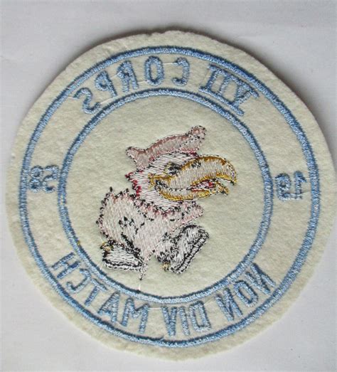 1950s Vintage Us Army 7th Vii Corps Jayhawk Patch Non Division Match On