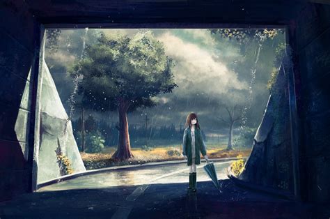 Wallpaper Sunlight Painting Window Anime Girls Reflection