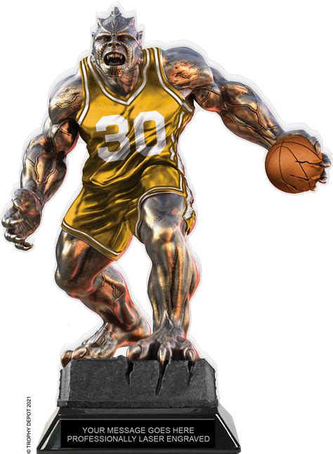 Beast Basketball Choose Your Number Acrylic Trophy 10 Inch Gold
