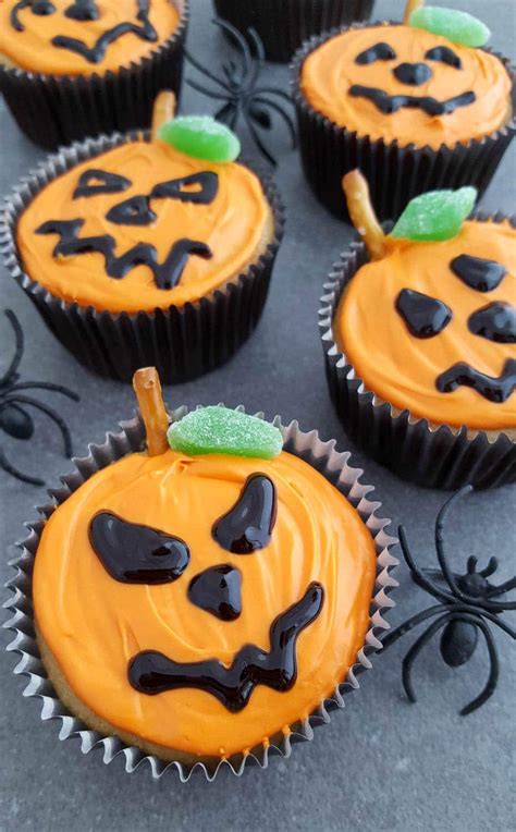 Kids will love these adorable raccoon cupcakes. Easy Jack-O-Lantern Cupcakes for Halloween