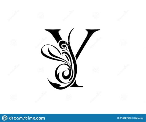 Elegant Letter Y Graceful Royal Style Calligraphic Arts Logo Stock
