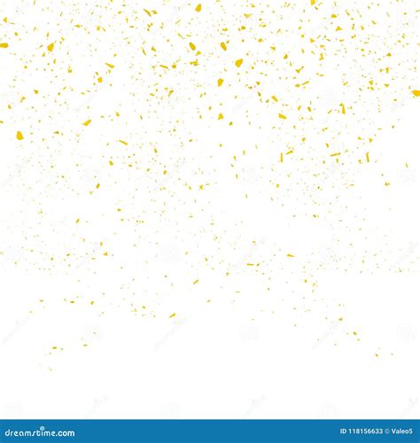 Yellow Confetti Seamless Pattern Set Of Particles Stock Illustration