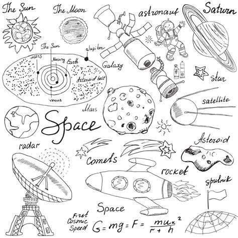 Space Sketch Isolated 2298210 Vector Art At Vecteezy