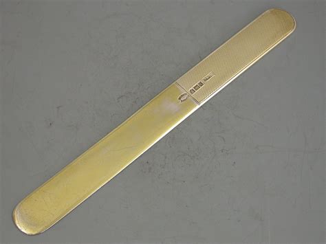 Edwardian Silver Gilt Paper Knife By Charles And George Asprey London