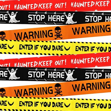8 Rolls Halloween Fright Tape Bundle Halloween Caution Tape Includes