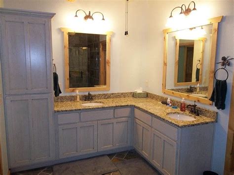 Glass door brown vanities tops. L Shaped Bathroom Vanity | online information