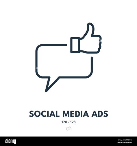 Social Media Ads Icon Advertising Smm Marketing Editable Stroke