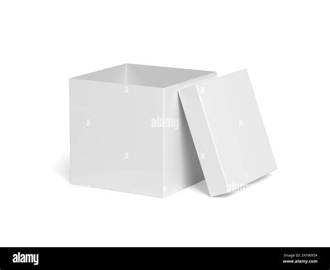 Empty Box Isolated On White Background Open 3d Illustration Stock