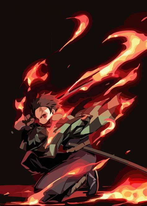 Anime Demon Slayer Tanjiro Poster Print By Wallart Displate In 2021