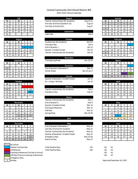 Central 301 School Calendar Approved For 2023 24 Central School