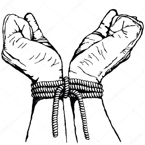 Hands Tied Together Drawing Hands Tied Up Stock Images Royalty Free