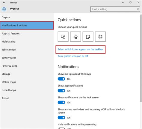 Windows10 How To Display Hide The Icon In The Notification Area