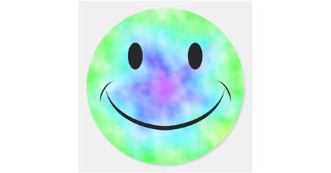Rainbow Tie Dye Smiley Face Sticker Zazzle
