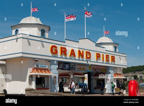 Editorial Image Of The Grand Pier Weston Super Mare Against Blue Summer