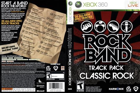 Rock Band Track Pack Classic Rock Xbox 360 Game Covers Rock Band