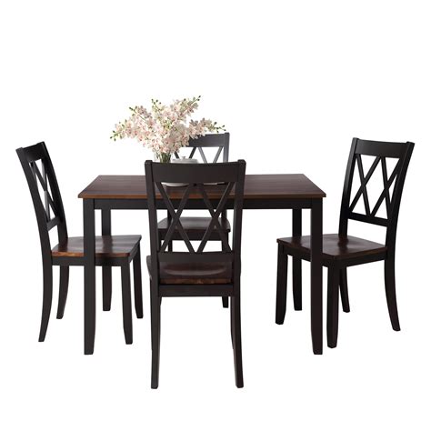 Urhomepro Modern 5 Piece Dining Sets Wooden Dining Table Set For 4