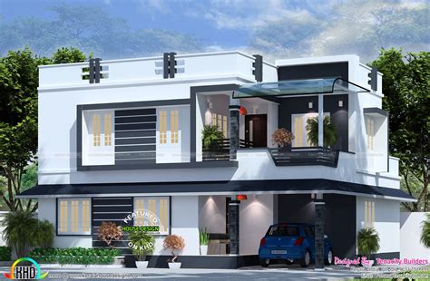 Modern Flat Roof House With 4 Bhk Kerala Home Design And Floor Plans