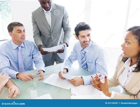Group Of Corporate People Having A Business Conversation Stock Image