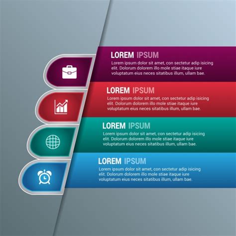 Business Infographic Template Modern Colored Horizontal Design Vectors