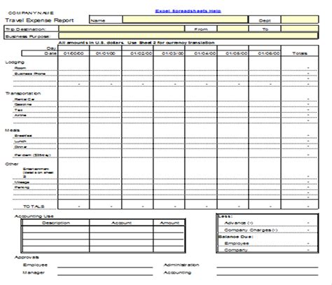expense form template  small business excel expenses