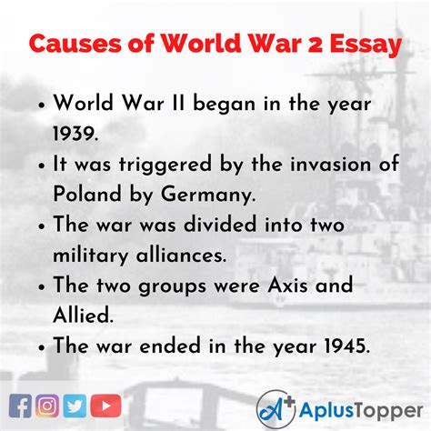 Causes Of World War 2 Essay Essay On Causes Of World War 2 For