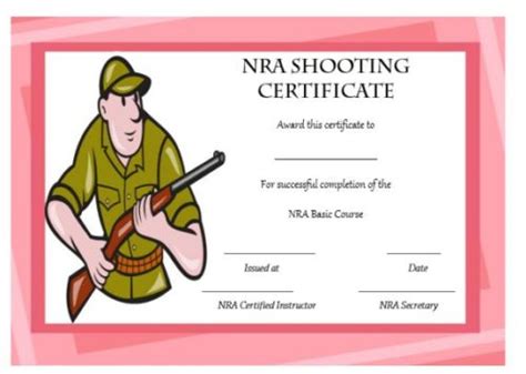 22 Shooting Certificate Templates Printable Word Certificates Demplates