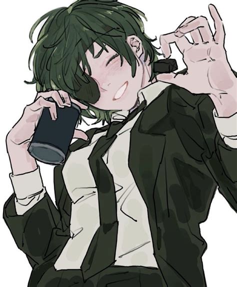 A Man With Green Hair Talking On A Cell Phone
