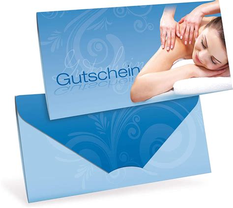 Gutscheinkarten 10 Stück Geschenkgutscheine Für Massage Wellness Physiotherapie Din Lang